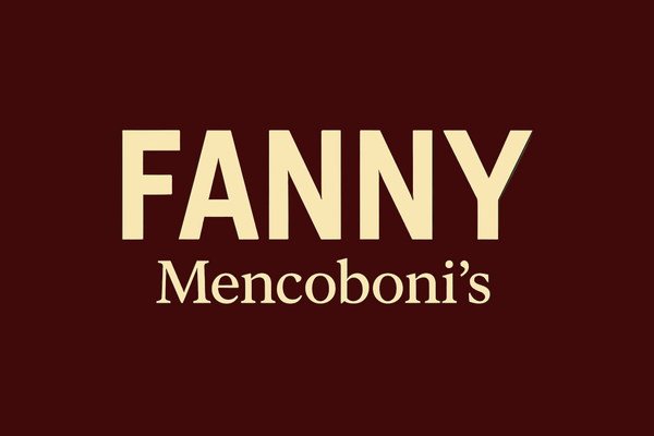 webpage banner that reads FANNY in large pale yellow letters and Mencoboni's in smaller letters underneath